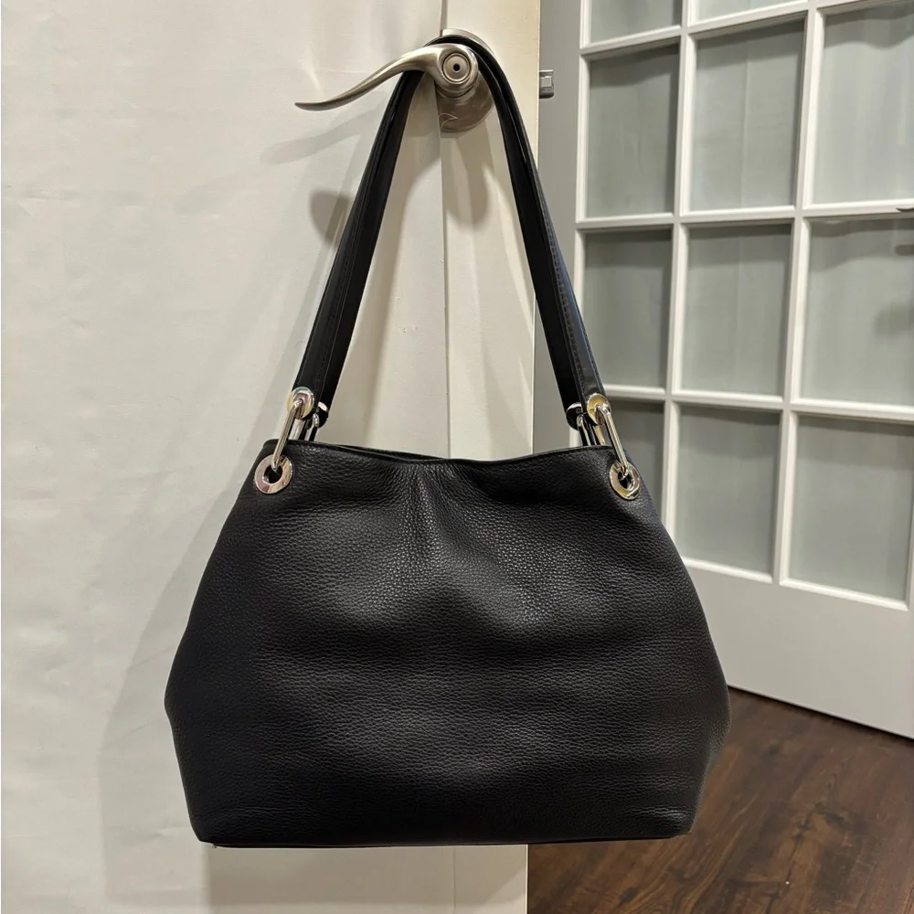 MICHAEL KORS | Floral Stud Raven Black Shoulder Bag - Picture 2 of 10